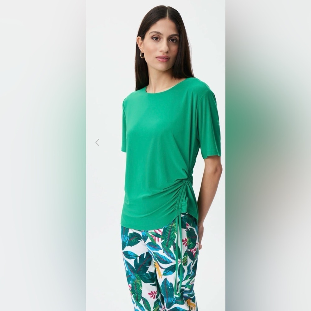 Joseph Ribkoff Turquoise Side Tie Pullover Top - Size 10